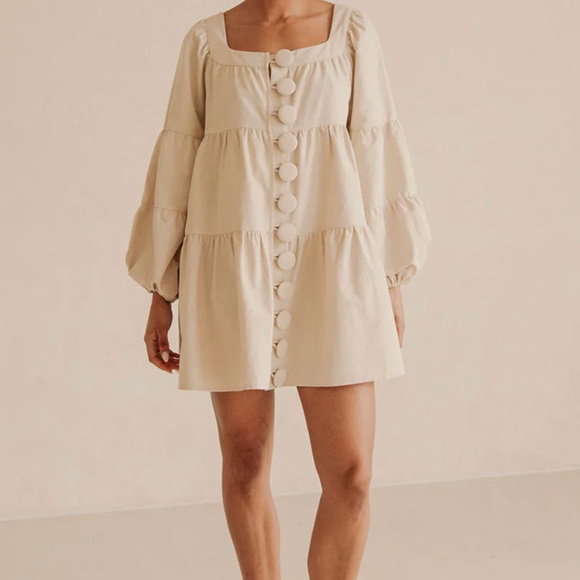 NWT Sabo Skirt Palmer Dress in cream size large - Picture 4 of 10